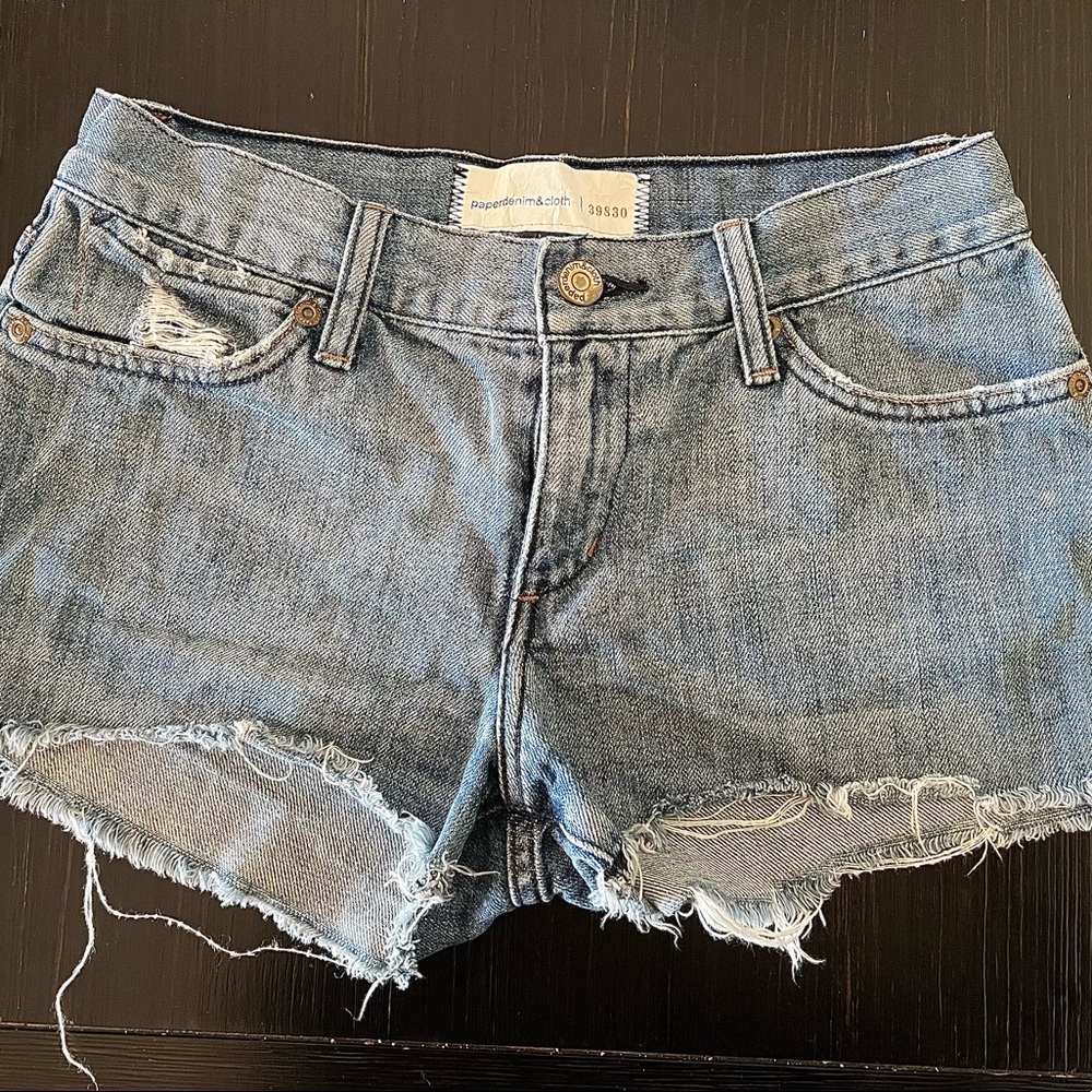 Paperdenim&cloth denim jean cutoff shorts, light wash